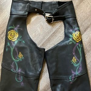 Vintage custom painted leather chaps